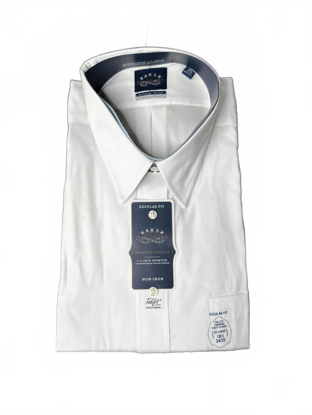EAGLE 1/2” Stretch NWT Full Fit White Dress Shirt - 2XL